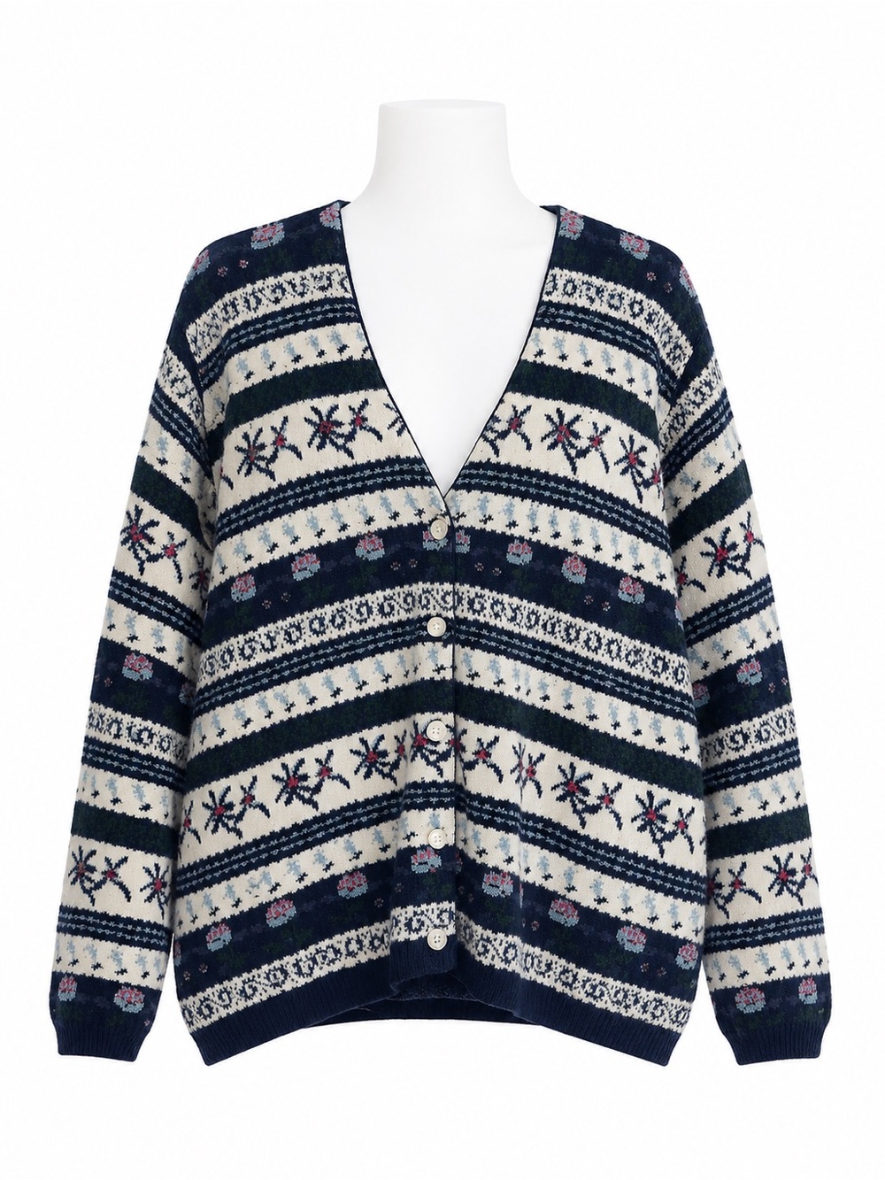 Size XL Vintage Northern Reflections Women’s Fair Isle Nordic Cardigan Sweater